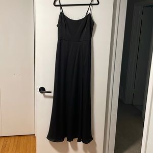 Black high slit evening dress with pockets!